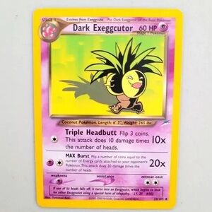 Pokemon Dark Exeggutor Trading Card - Yellow and Green